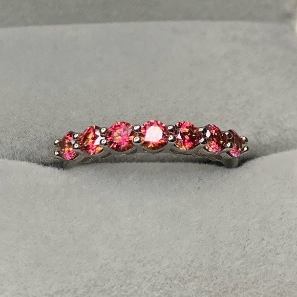 Certified, Orange Solitaire Moissanite Diamond ring set - Picture 10 of 17